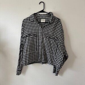 Abercrombie & Fitch Soft A&F Collection Gingham Button Down Cropped